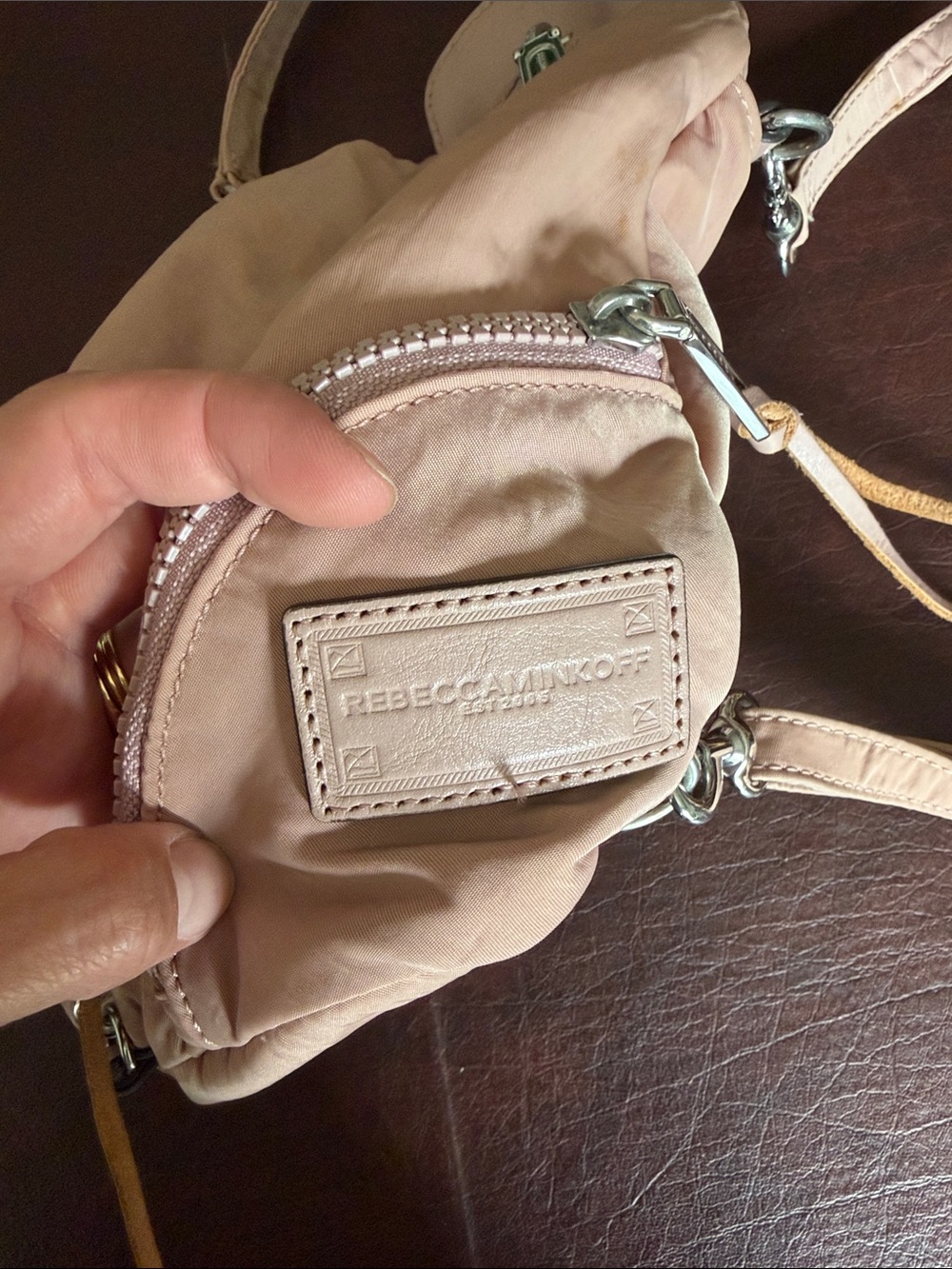 Rebecca Minkoff Blush Pink MINI Sling Backpack - Picture 3 of 3